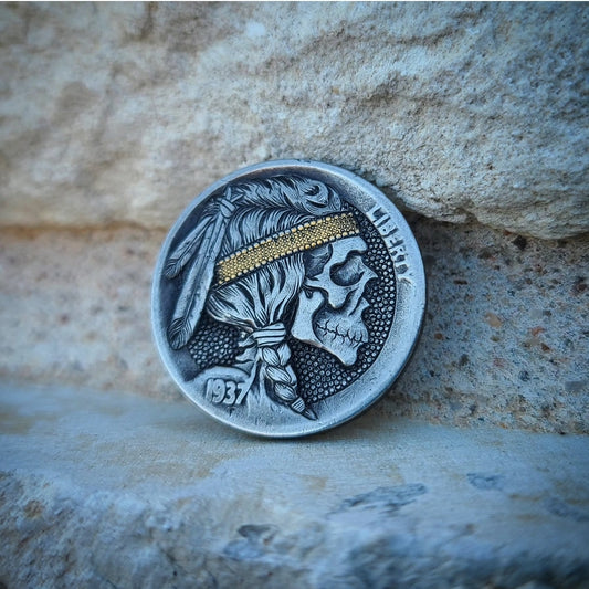 1937 Gold Headband Skull Nickel