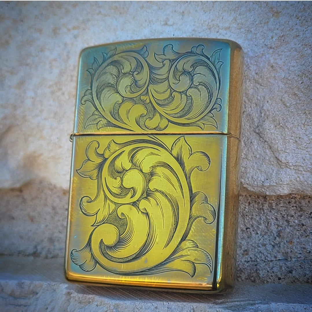 Filigree Brass Zippo