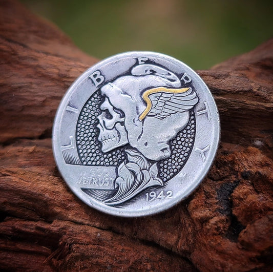 1942 Skull Mercury Dime