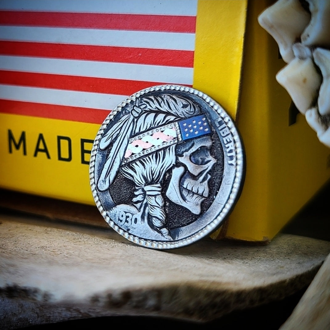 1930 America Headband Skull Nickel
