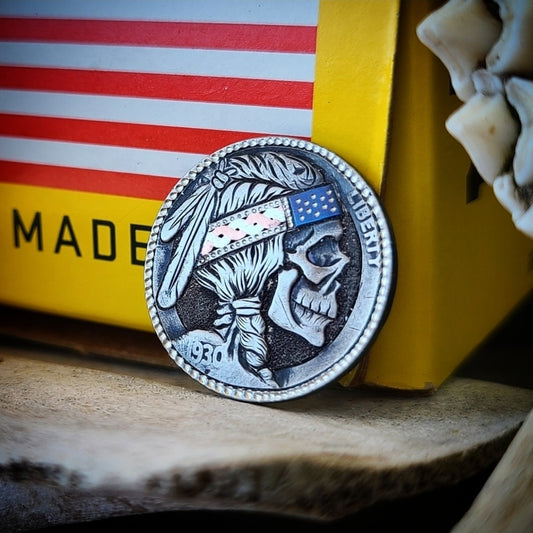 1930 America Headband Skull Nickel