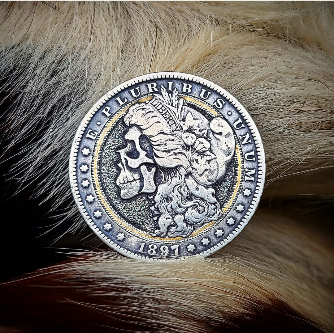 1897 Skull Morgan Silver Coin