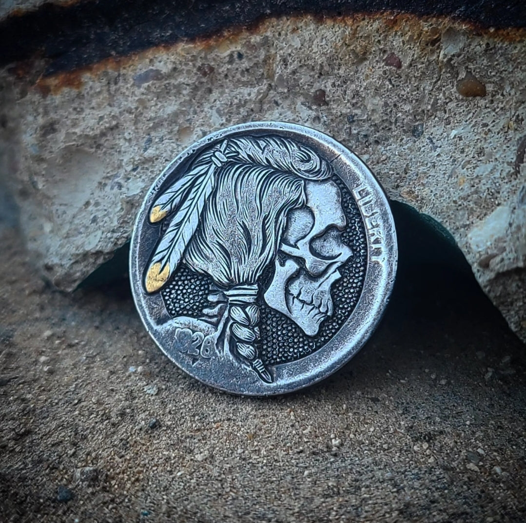 1926 Golden Eagle Skull Nickel